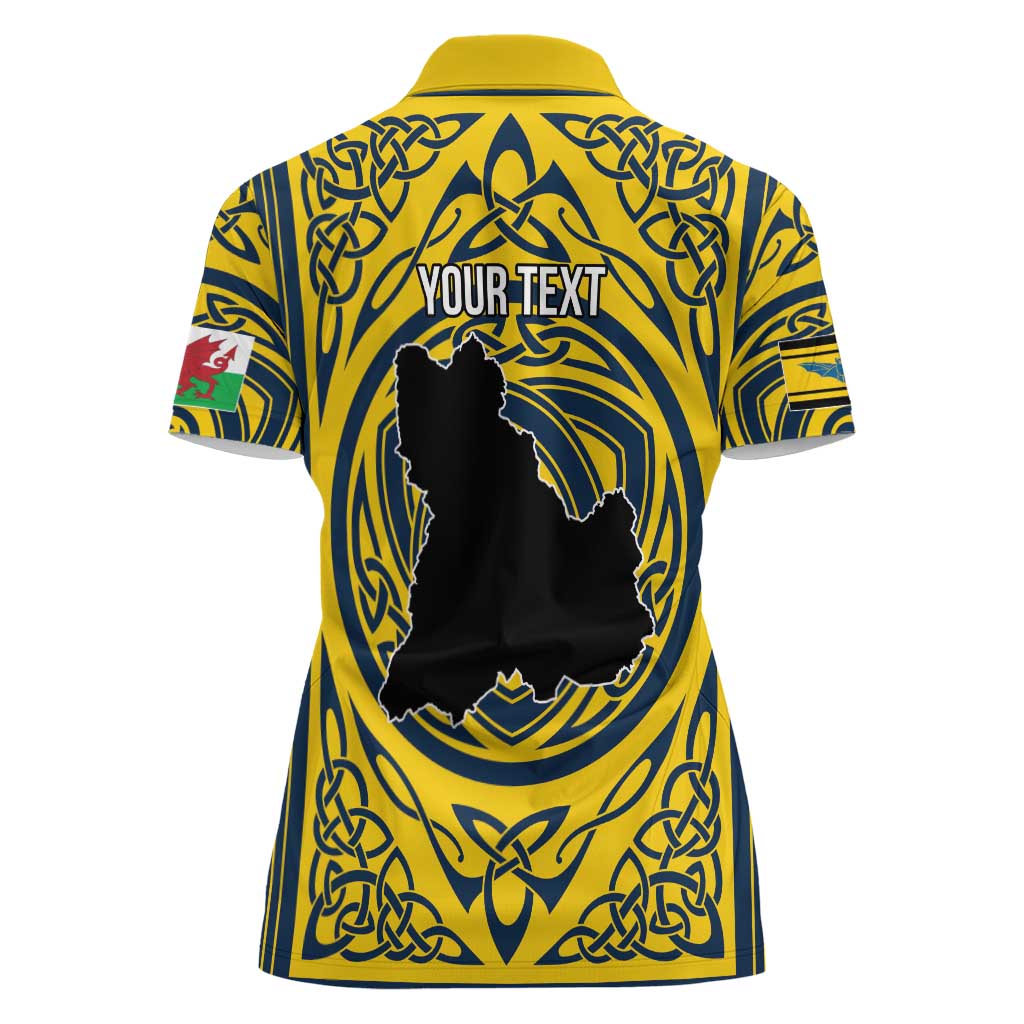Personalized Brecknockshire Wales Women Polo Shirt Welsh Celtic Bat And Swords Design - Wonder Print Shop
