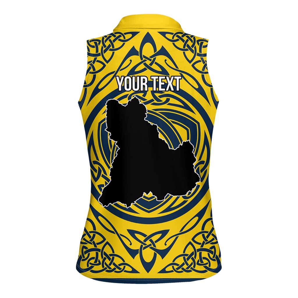 Personalized Brecknockshire Wales Women Sleeveless Polo Shirt Welsh Celtic Bat And Swords Design - Wonder Print Shop