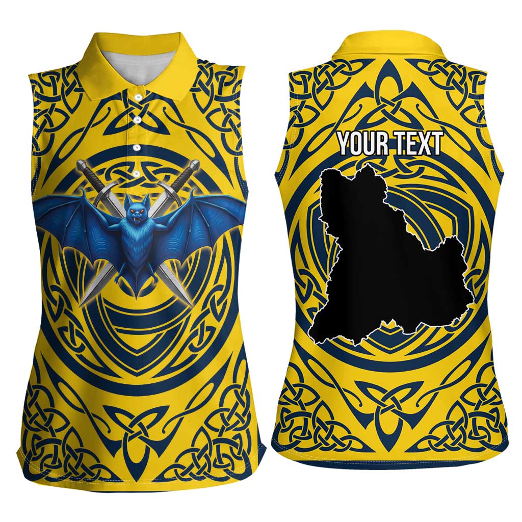 Personalized Brecknockshire Wales Women Sleeveless Polo Shirt Welsh Celtic Bat And Swords Design - Wonder Print Shop