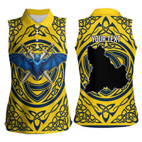 Personalized Brecknockshire Wales Women Sleeveless Polo Shirt Welsh Celtic Bat And Swords Design - Wonder Print Shop