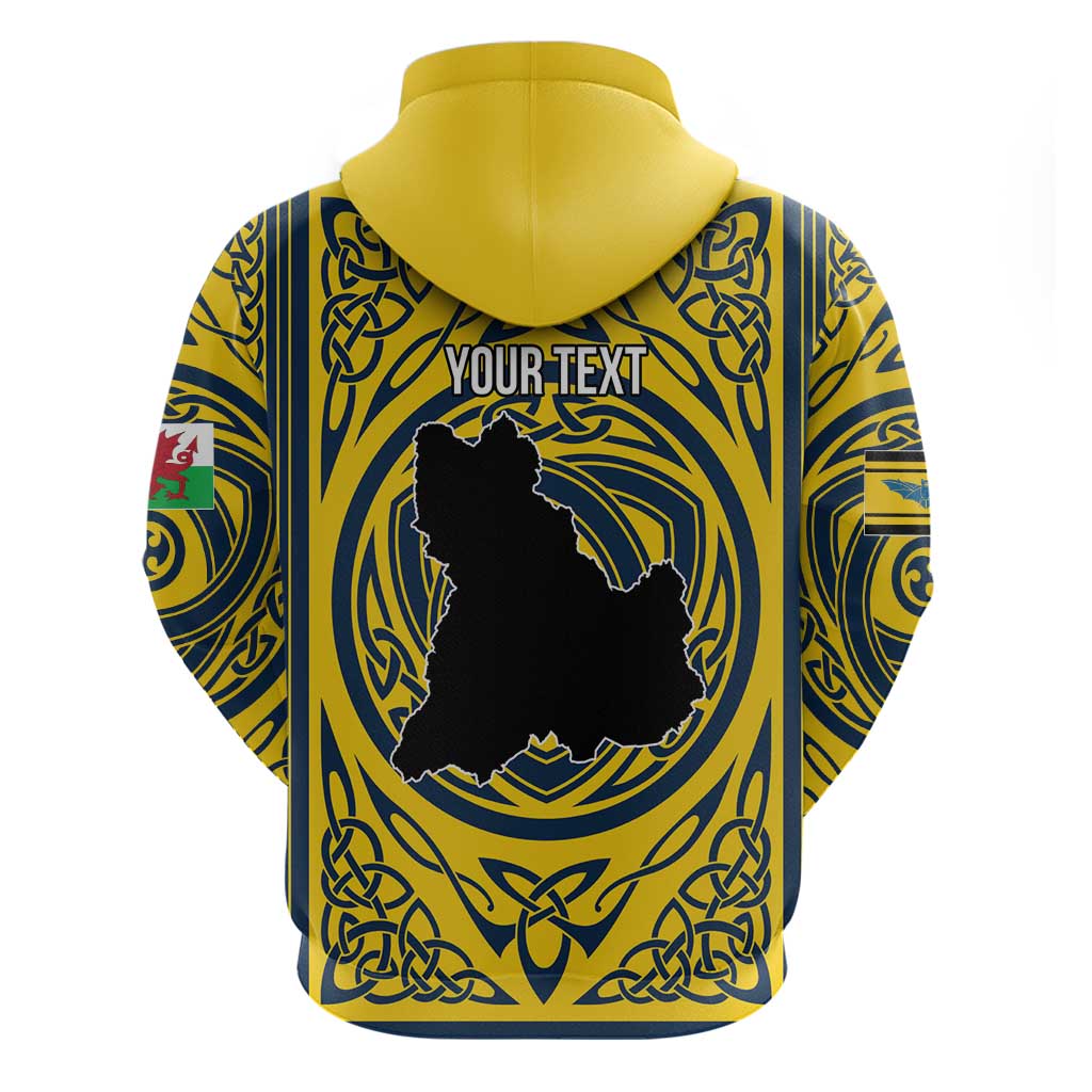 Personalized Brecknockshire Wales Zip Hoodie Welsh Celtic Bat And Swords Design - Wonder Print Shop