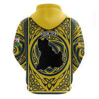 Personalized Brecknockshire Wales Zip Hoodie Welsh Celtic Bat And Swords Design - Wonder Print Shop