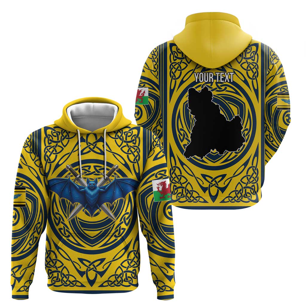 Personalized Brecknockshire Wales Zip Hoodie Welsh Celtic Bat And Swords Design - Wonder Print Shop