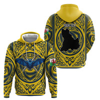 Personalized Brecknockshire Wales Zip Hoodie Welsh Celtic Bat And Swords Design - Wonder Print Shop