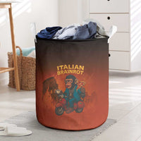 Italian Brainrot Meme Laundry Basket Chaotic Chimp Mobster Vespa Ride - Wonder Print Shop