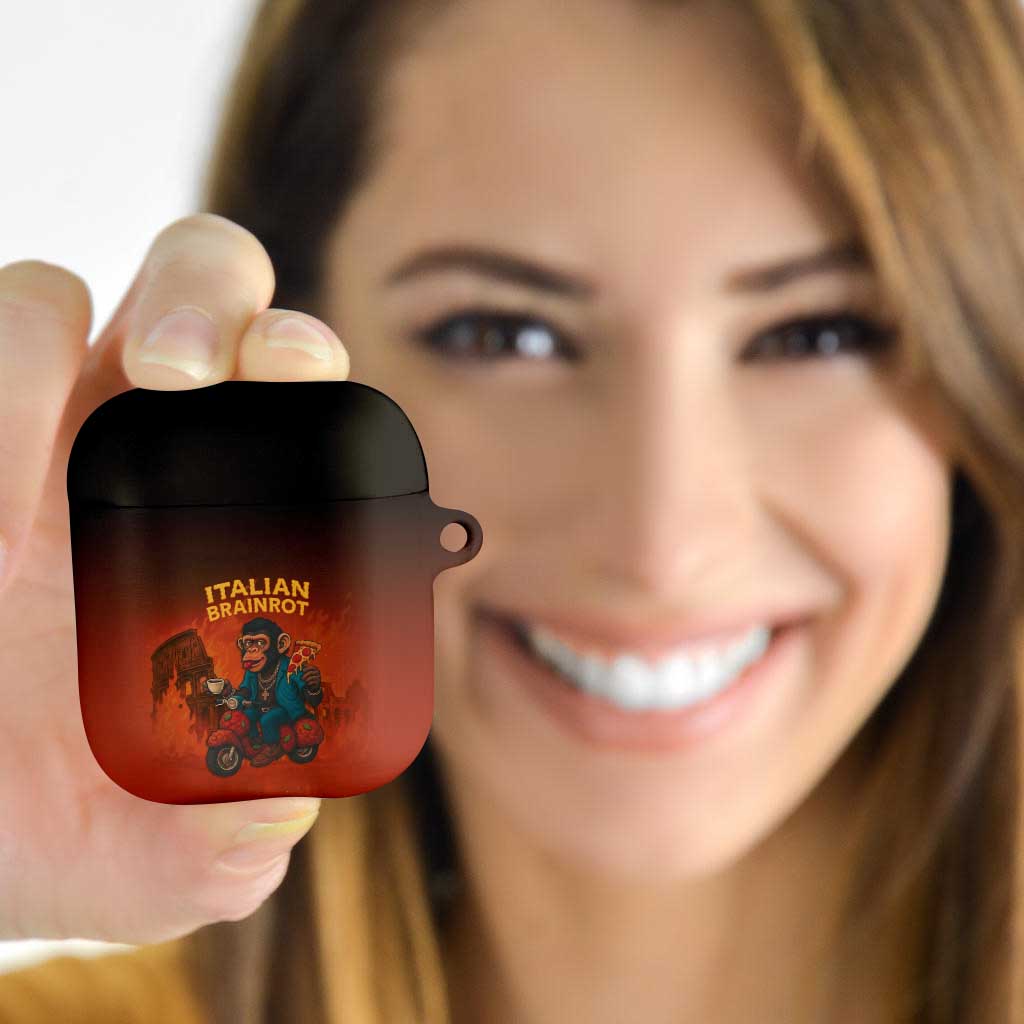 Italian Brainrot Meme AirPods Case Chaotic Chimp Mobster Vespa Ride - Wonder Print Shop