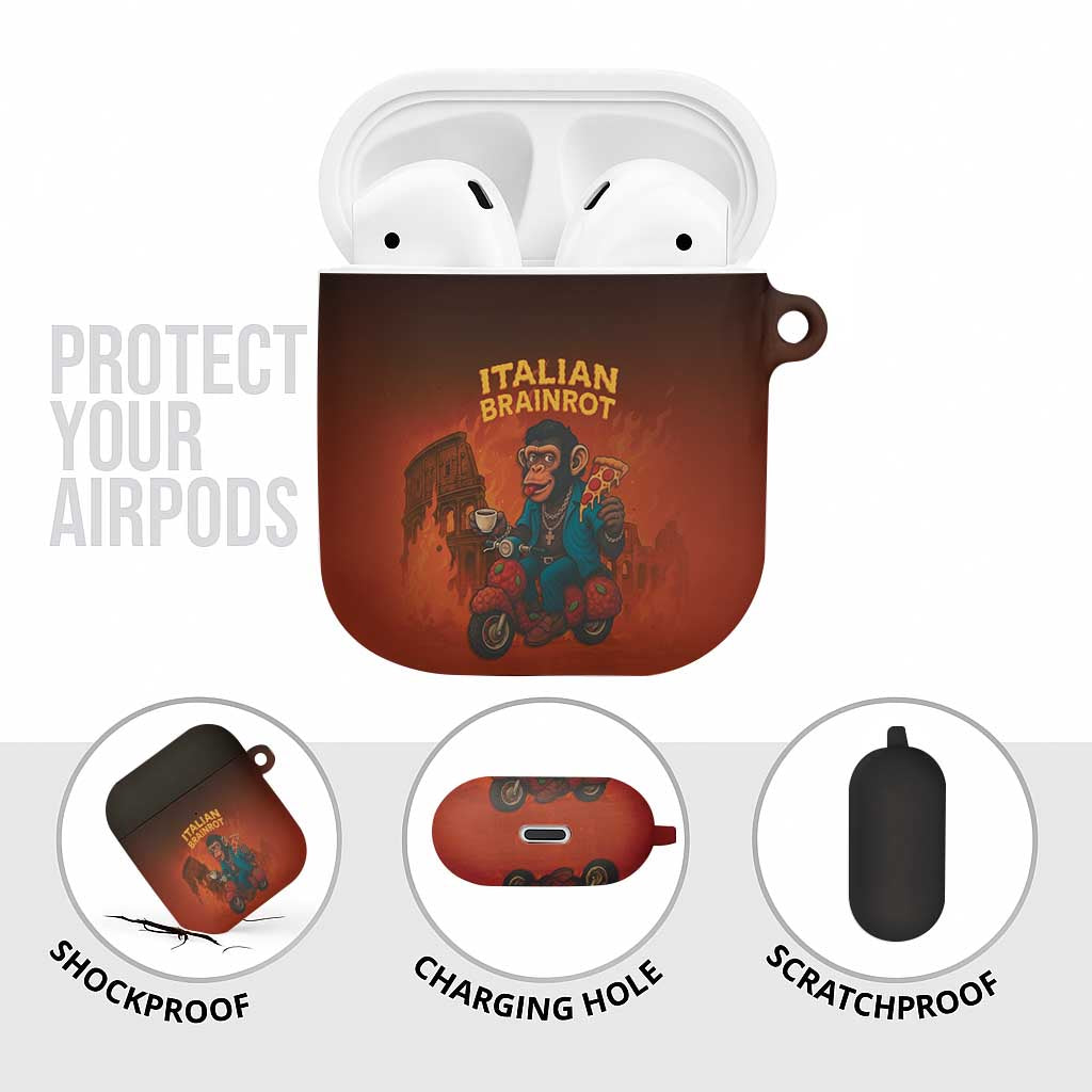 Italian Brainrot Meme AirPods Case Chaotic Chimp Mobster Vespa Ride - Wonder Print Shop