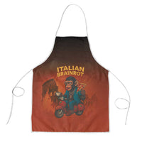 Italian Brainrot Meme Apron Chaotic Chimp Mobster Vespa Ride - Wonder Print Shop