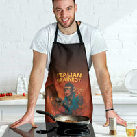 Italian Brainrot Meme Apron Chaotic Chimp Mobster Vespa Ride - Wonder Print Shop
