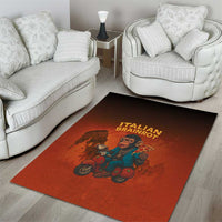Italian Brainrot Meme Area Rug Chaotic Chimp Mobster Vespa Ride - Wonder Print Shop