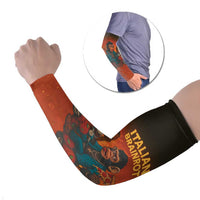 Italian Brainrot Meme Arm Sleeves Chaotic Chimp Mobster Vespa Ride - Wonder Print Shop