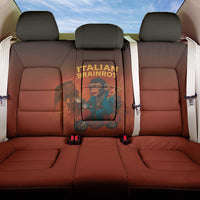 Italian Brainrot Meme Back Car Seat Cover Chaotic Chimp Mobster Vespa Ride - Wonder Print Shop