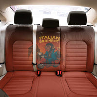 Italian Brainrot Meme Back Car Seat Cover Chaotic Chimp Mobster Vespa Ride - Wonder Print Shop