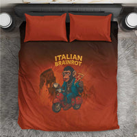Italian Brainrot Meme Bedding Set Chaotic Chimp Mobster Vespa Ride - Wonder Print Shop