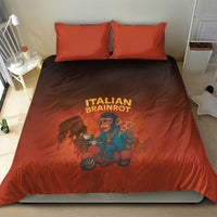 Italian Brainrot Meme Bedding Set Chaotic Chimp Mobster Vespa Ride - Wonder Print Shop