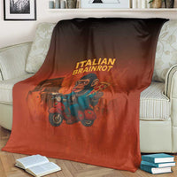 Italian Brainrot Meme Blanket Chaotic Chimp Mobster Vespa Ride - Wonder Print Shop