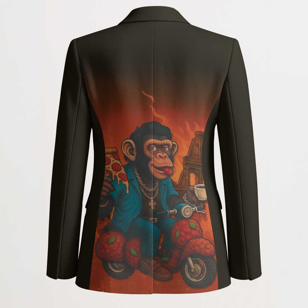 Italian Brainrot Meme Blazer Chaotic Chimp Mobster Vespa Ride - Wonder Print Shop