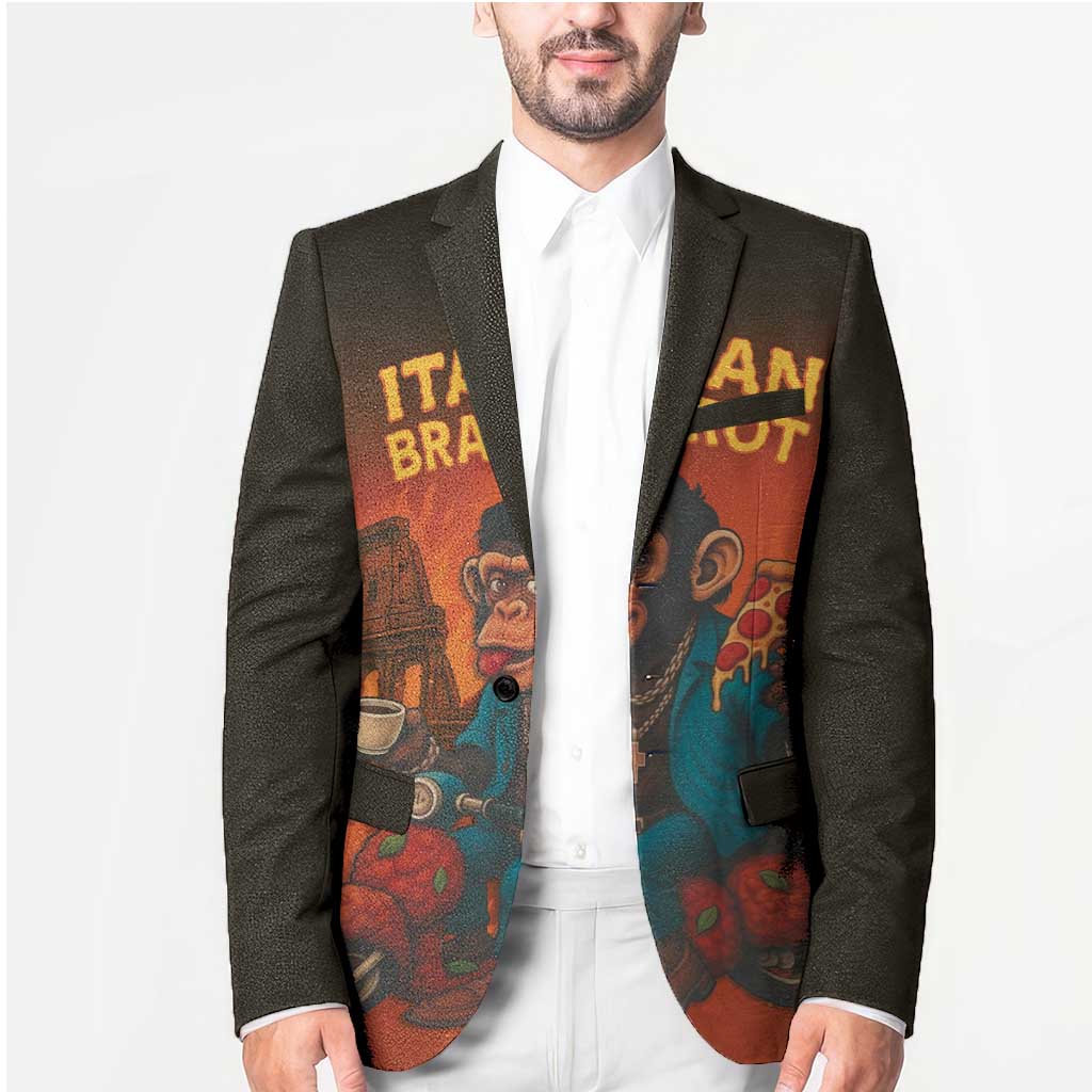 Italian Brainrot Meme Blazer Chaotic Chimp Mobster Vespa Ride - Wonder Print Shop