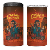 Italian Brainrot Meme 4 in 1 Can Cooler Tumbler Chaotic Chimp Mobster Vespa Ride - Wonder Print Shop