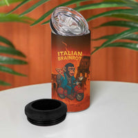 Italian Brainrot Meme 4 in 1 Can Cooler Tumbler Chaotic Chimp Mobster Vespa Ride - Wonder Print Shop
