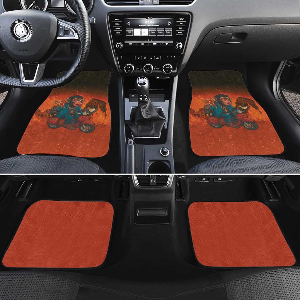 Italian Brainrot Meme Car Mats Chaotic Chimp Mobster Vespa Ride - Wonder Print Shop