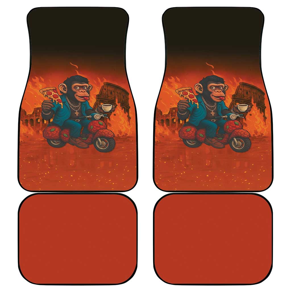 Italian Brainrot Meme Car Mats Chaotic Chimp Mobster Vespa Ride - Wonder Print Shop