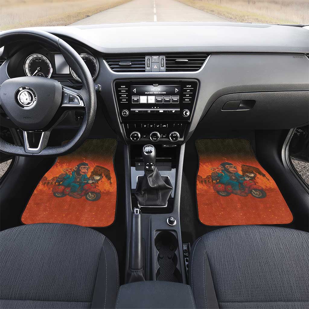 Italian Brainrot Meme Car Mats Chaotic Chimp Mobster Vespa Ride - Wonder Print Shop