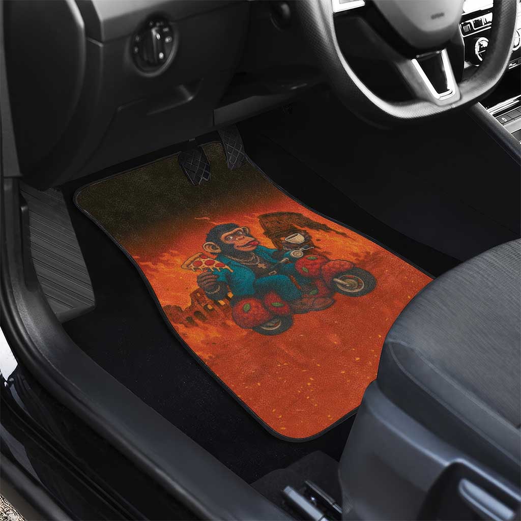 Italian Brainrot Meme Car Mats Chaotic Chimp Mobster Vespa Ride - Wonder Print Shop