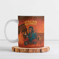Italian Brainrot Meme Ceramic Mug Chaotic Chimp Mobster Vespa Ride - Wonder Print Shop