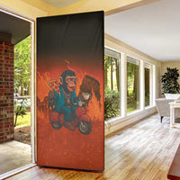 Italian Brainrot Meme Door Cover Chaotic Chimp Mobster Vespa Ride - Wonder Print Shop