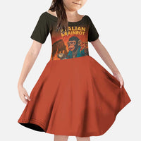 Italian Brainrot Meme Family Matching Long Sleeve Bodycon Dress and Hawaiian Shirt Chaotic Chimp Mobster Vespa Ride - Wonder Print Shop