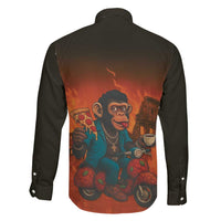 Italian Brainrot Meme Family Matching Long Sleeve Bodycon Dress and Hawaiian Shirt Chaotic Chimp Mobster Vespa Ride - Wonder Print Shop