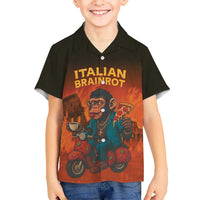 Italian Brainrot Meme Family Matching Long Sleeve Bodycon Dress and Hawaiian Shirt Chaotic Chimp Mobster Vespa Ride - Wonder Print Shop