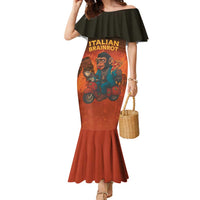 Italian Brainrot Meme Family Matching Mermaid Dress and Hawaiian Shirt Chaotic Chimp Mobster Vespa Ride - Wonder Print Shop