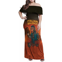 Italian Brainrot Meme Family Matching Off Shoulder Maxi Dress and Hawaiian Shirt Chaotic Chimp Mobster Vespa Ride - Wonder Print Shop