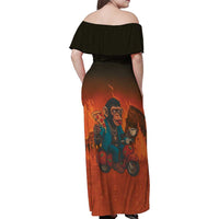 Italian Brainrot Meme Family Matching Off Shoulder Maxi Dress and Hawaiian Shirt Chaotic Chimp Mobster Vespa Ride - Wonder Print Shop