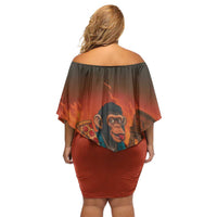 Italian Brainrot Meme Family Matching Off Shoulder Short Dress and Hawaiian Shirt Chaotic Chimp Mobster Vespa Ride - Wonder Print Shop