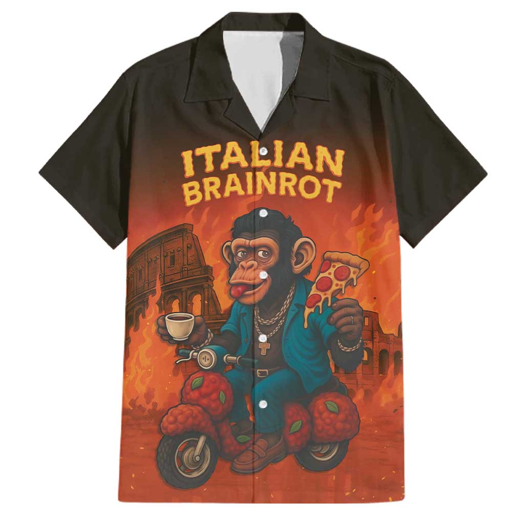 Italian Brainrot Meme Family Matching Puletasi and Hawaiian Shirt Chaotic Chimp Mobster Vespa Ride - Wonder Print Shop
