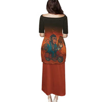 Italian Brainrot Meme Family Matching Puletasi and Hawaiian Shirt Chaotic Chimp Mobster Vespa Ride - Wonder Print Shop