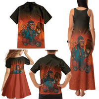 Italian Brainrot Meme Family Matching Tank Maxi Dress and Hawaiian Shirt Chaotic Chimp Mobster Vespa Ride - Wonder Print Shop