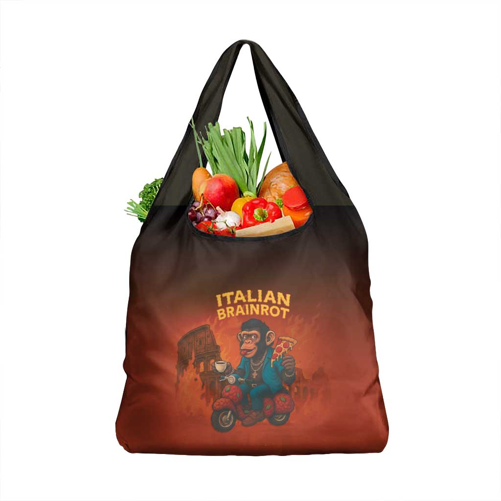 Italian Brainrot Meme Grocery Bag Chaotic Chimp Mobster Vespa Ride - Wonder Print Shop