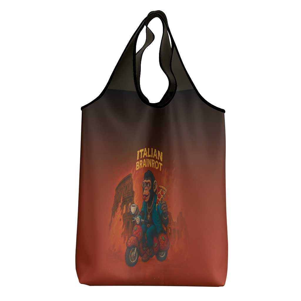Italian Brainrot Meme Grocery Bag Chaotic Chimp Mobster Vespa Ride - Wonder Print Shop