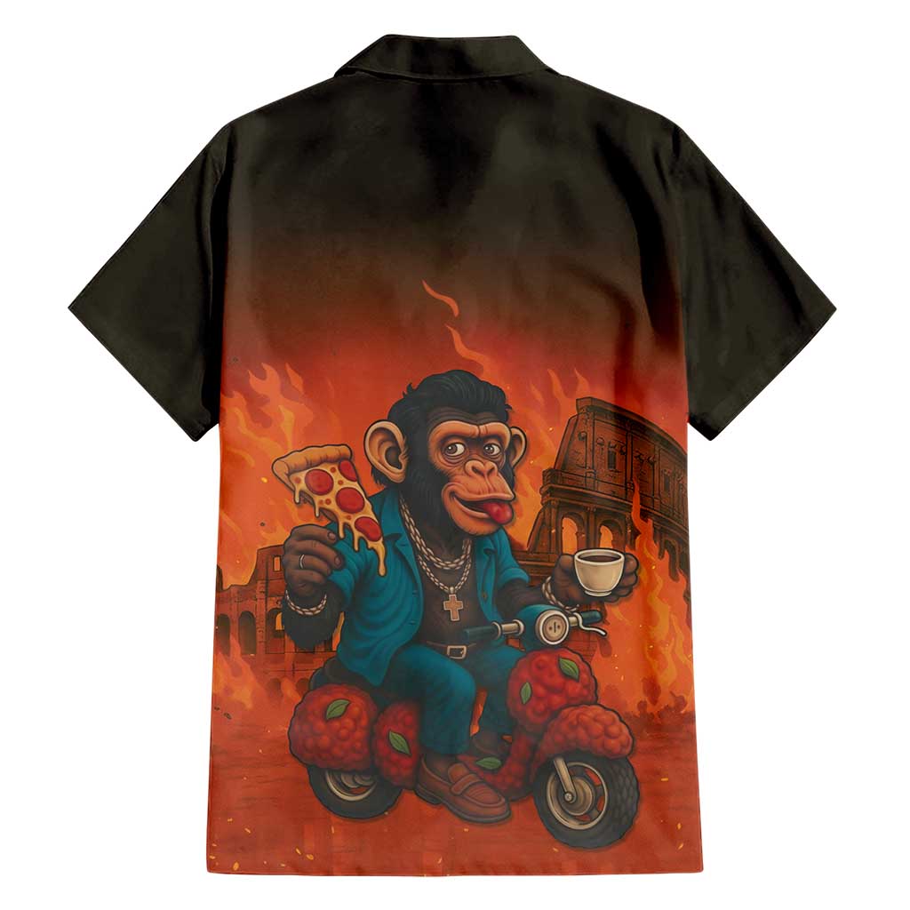 Italian Brainrot Meme Hawaiian Shirt Chaotic Chimp Mobster Vespa Ride - Wonder Print Shop