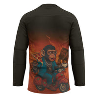 Italian Brainrot Meme Hockey Jersey Chaotic Chimp Mobster Vespa Ride - Wonder Print Shop