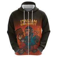 Italian Brainrot Meme Hoodie Chaotic Chimp Mobster Vespa Ride - Wonder Print Shop