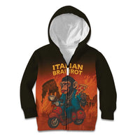Italian Brainrot Meme Kid Hoodie Chaotic Chimp Mobster Vespa Ride - Wonder Print Shop