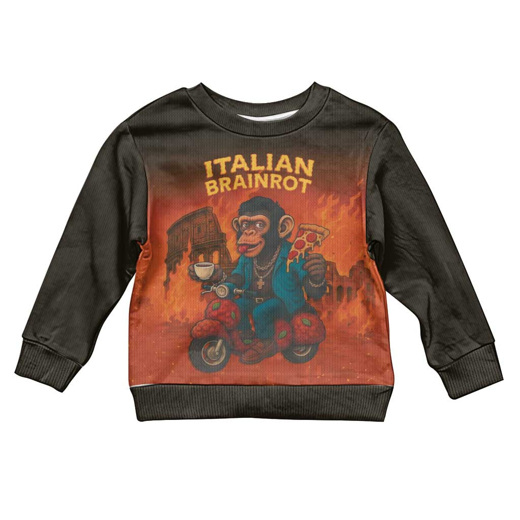 Italian Brainrot Meme Kid Ugly Christmas Sweater Chaotic Chimp Mobster Vespa Ride - Wonder Print Shop