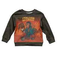 Italian Brainrot Meme Kid Ugly Christmas Sweater Chaotic Chimp Mobster Vespa Ride - Wonder Print Shop
