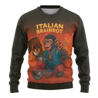 Italian Brainrot Meme Ugly Christmas Sweater Chaotic Chimp Mobster Vespa Ride - Wonder Print Shop