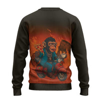 Italian Brainrot Meme Ugly Christmas Sweater Chaotic Chimp Mobster Vespa Ride - Wonder Print Shop